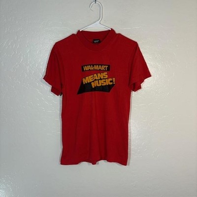 Vintage Wal-Mart Shirt Mens Medium Means Music Screen Stars Best Made in USA 90s