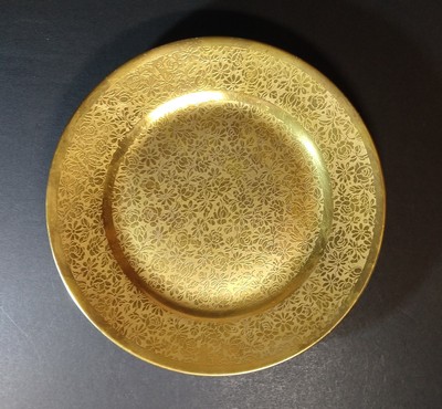 Pickard Etched China Rose & Daisy All Overall Gold Bread & Butter Plate