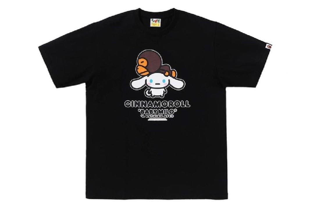 A Bathing Ape Baby Milo x Cinnamon T-Shirt Black Used
