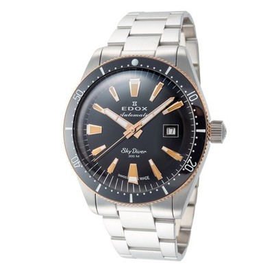 Edox Men's SkyDiver 42mm Automatic Watch 80126-357RNM-NIRB