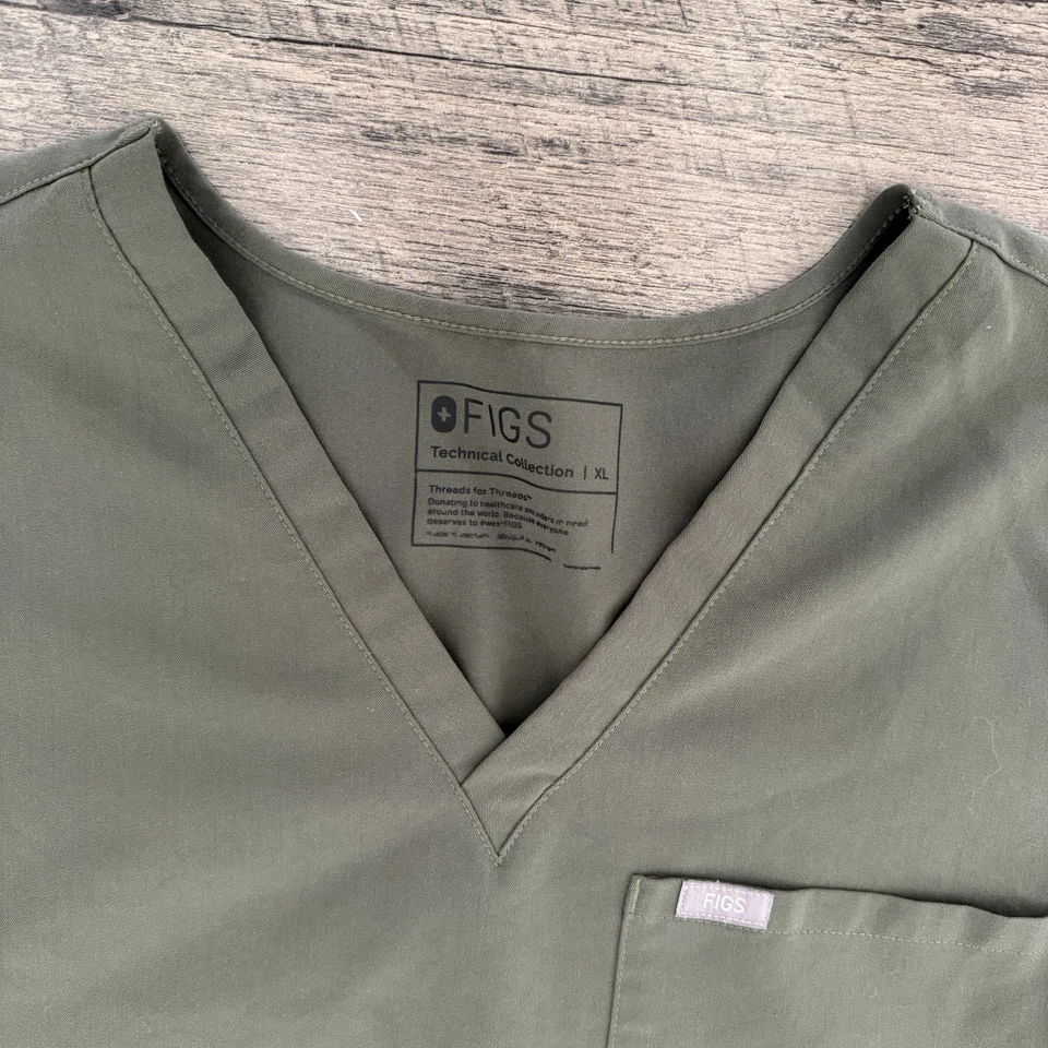 Blusa Médica FIGS Catarina Un Bolsillo Verde Musgo Unisex Talla XL Colección Técnica Foto 2 de 4