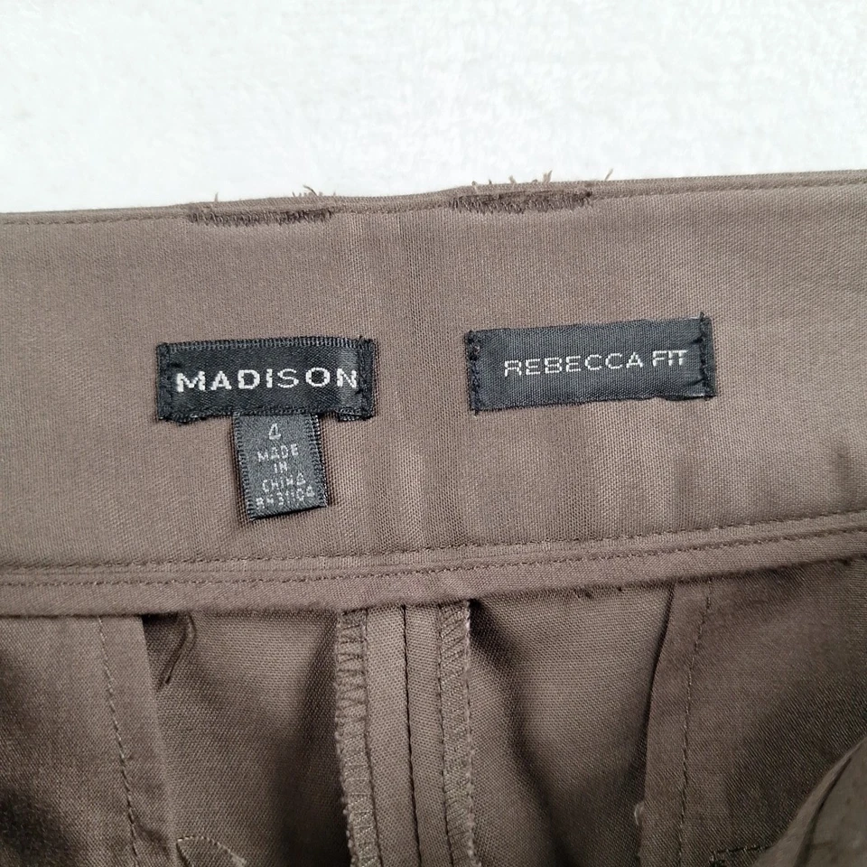 Calça social Madison Rebecca Fit feminina executiva perna larga tamanho 4 marrom - Imagem 4 de 4