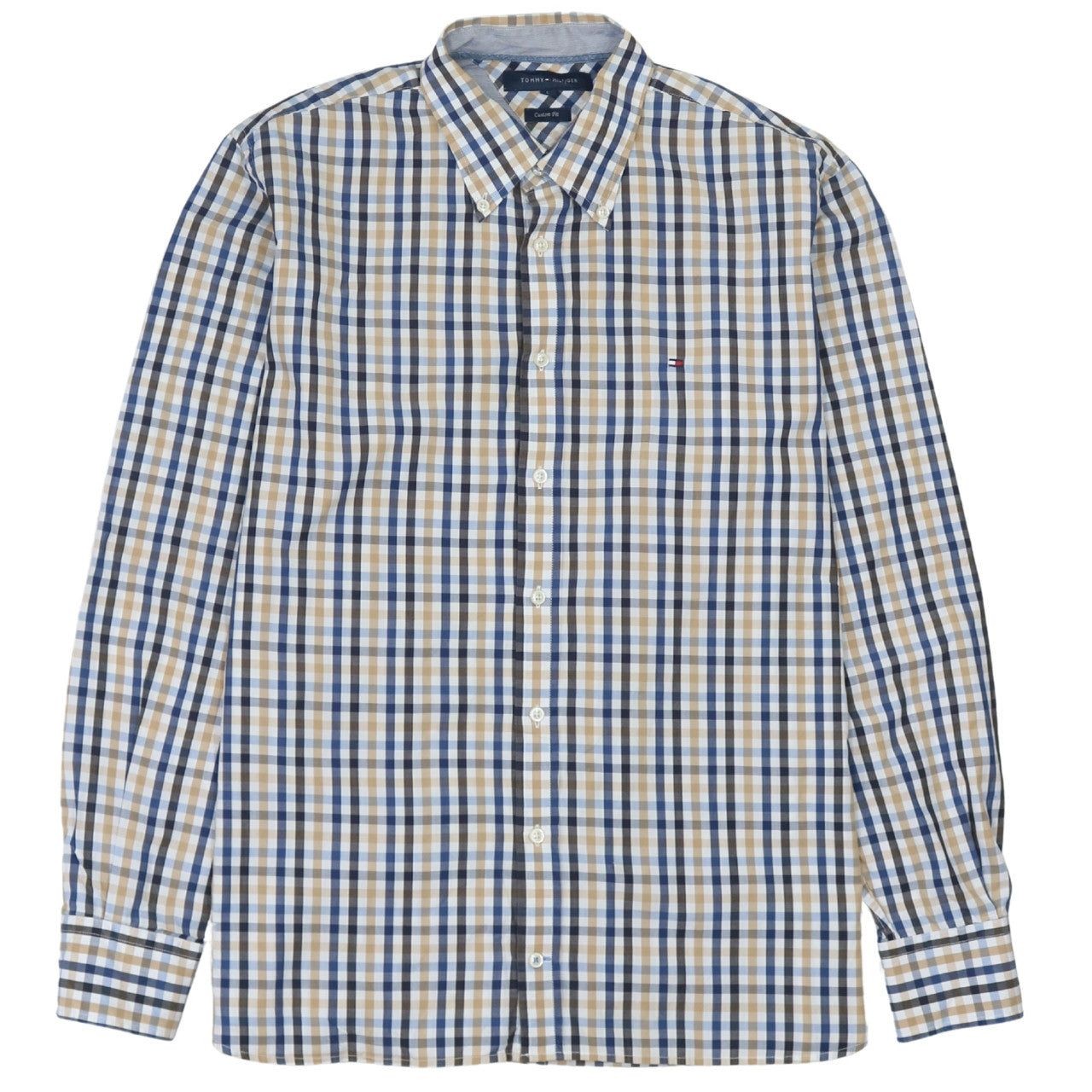 Vintage TOMMY HILFIGER BLUE BUTTON-UP MENS L