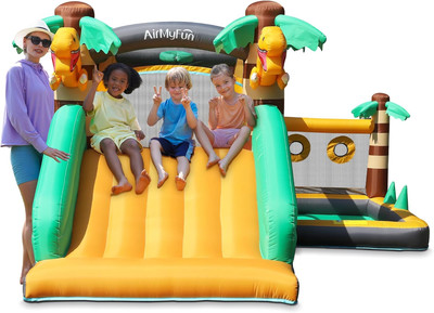 Inflatable Dinosaur Bounce House for Kids 3-8 with Blower   Large Bouncy Castle 