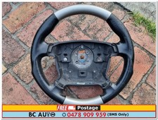 Genuine Ford BF Mk2 Fairmont Ghia Steering Wheel Chunky Leather Silver 2006 2007