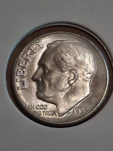 1955 S 90% Silver Roosevelt Dime - Gem BU (CP0005)