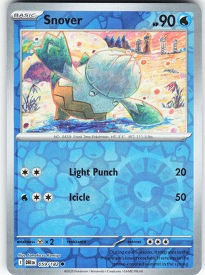 Snover 059/182 Pokemon SV10: Destined Rivals Reverse Holo Common NM