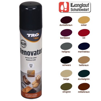 TRG Renovator Wildleder Pflegespray Olivgrün 134 Nubuk Microfaser Schuhe Schutz