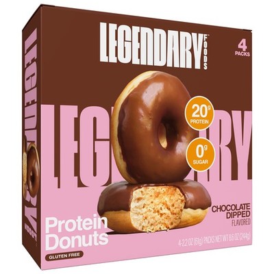 Legendary Foods - Protein Donuts Chocolate Dipped 8.6Oz/4Ct