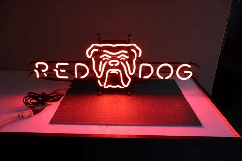 Vintage 90's RED DOG Neon Beer Sign 34x12"
