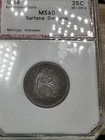 1848 Strong  Seated Liberty Quarter PCI Bu Details Beautiful Toning