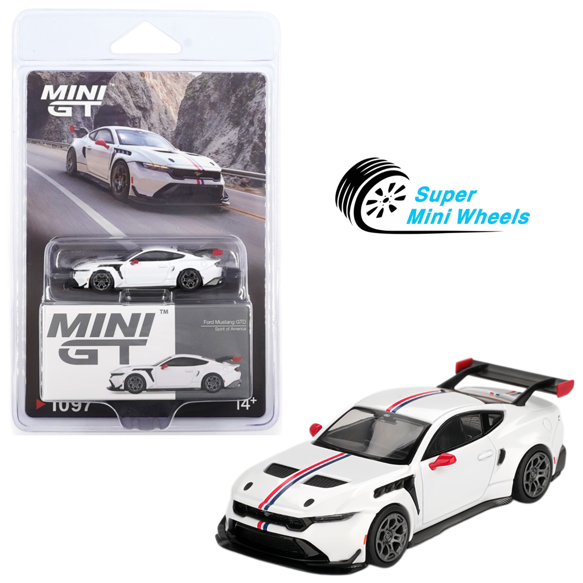 Mini GT 1:64 Ford Mustang GTD Spirit of America – White #1097 | eBay