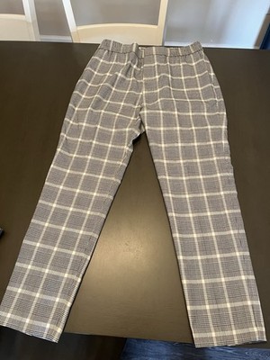 Topman Men s Plaid Drawstring Pants Size 34x32 Elastic Waist Trousers￼