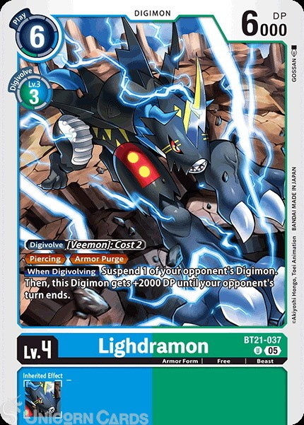 BT21-037 Lighdramon : Uncommon Digimon Card : BT21: Booster World Convergence