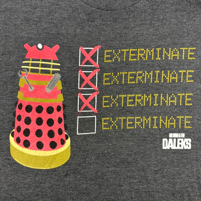 Dr Who and the Daleks Movie T Shirt Retro Dr Who 2014 Science Fiction Size LARGE