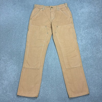 Carhartt Trousers Adult 32x30 Tan Double Knee Carpenter Workwear Canvas Men