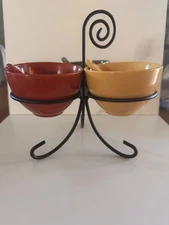 Signature House Styles Set of Three 4” Serving Set w/9” Serving Stand w/Spoons