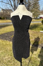 ROW ∙ A Women’s Black GLITTER Knit Strapless Size M Tube Dress PROM EC + FREE 🎁