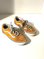 Vans Old Skool Sneaker Men 4 / Women 5.5 Tennis Shoe Low-Top Orange Suede Canvas