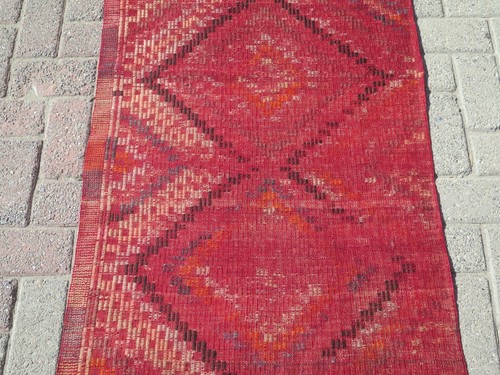Turkish Wool Kilim Runner, Rugs Runner, Carpet Runner, Long ModernKelim 29"x111" - Picture 5 of 24