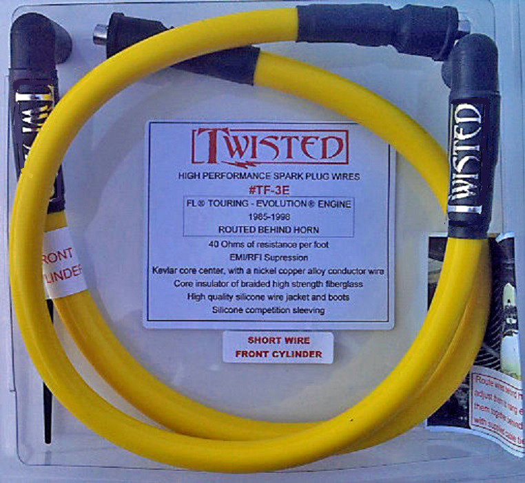 TWISTED 12mm YELLOW SPARK PLUG WIRES HARLEY ELECTRA GLIDE ROAD KING