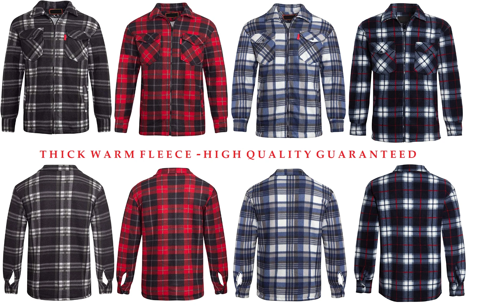 Mens Lumberjack Sherpa Fur Fleece Lined Hoodie Jacket Hooded Work Shirt