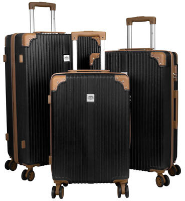 Hartschalen Reise Trolley vier Rollen Koffer Gr. M L XL o. Set Bardabos Schwarz