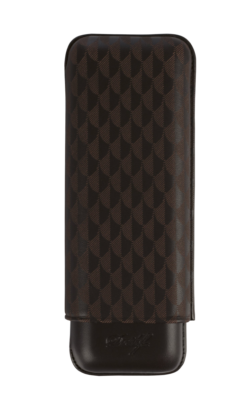 Davidoff シガーケース 2本用 ブラウン　ダビドフ Davidoff Brown Leather Geometric Pattern XL-2 Double Cigar Case