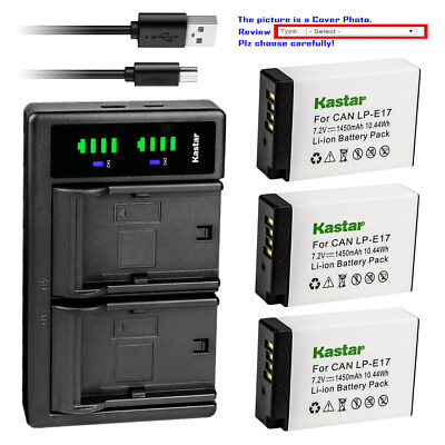 Kastar Battery LTD2 USB Charger for Canon LP-E17 LPE17 & Canon M3 M5 M6 Mark II