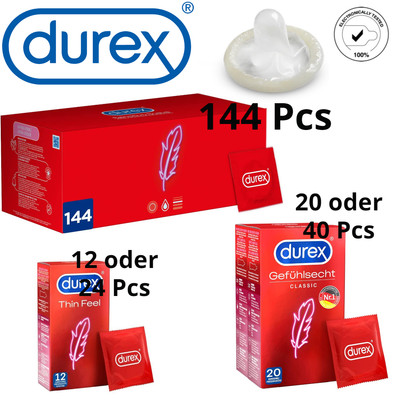 Durex Gefühlsecht Classic Kondome Thin Feel 12 20 24 40 144 Stück Präservative
