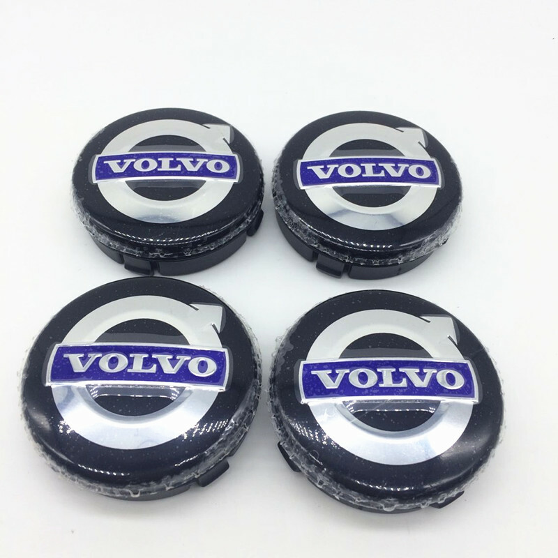 New Volvo Wheel Center Hub Caps Rim cap Black Blue Emblem 64mm 4pcs/set