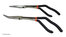 PISTOL GRIP NEEDLE NOSE PLIERS SET – 11” long – straight and angle – automotive