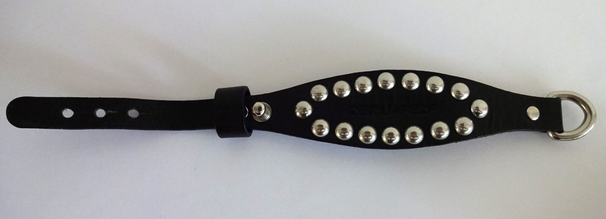 DSQUARED2 100% LEATHER STUDDED WRISTBAND BRACELET MADE IN ITALY | eBay