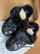 NWB UGG Women's Scuffette II Floral Foil BLACK US 6