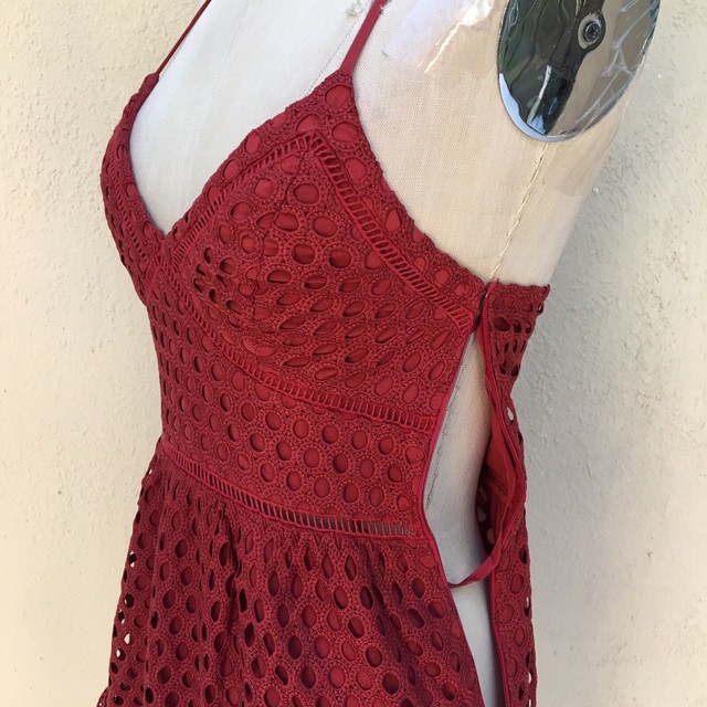 Abercrombie & Fitch Crotchet Eyelet Criss Cross Back Dress Fully Lined Size XS | eBay