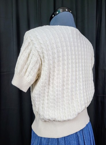 Maglione Vintage Knits Landing Bianco Crema S/S Cablato Taglia M/L? - Foto 10 di 15
