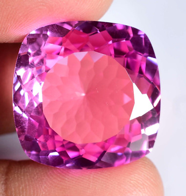 Flawless 50.95 Ct Natural Mogok Pink Ruby Cushion Cut Certified Loose Gemstone