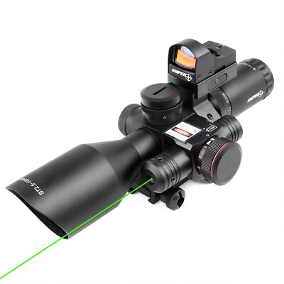 Sniper 2.5-10x40 Combo Rifle Scope with Green Laser Mil-dot