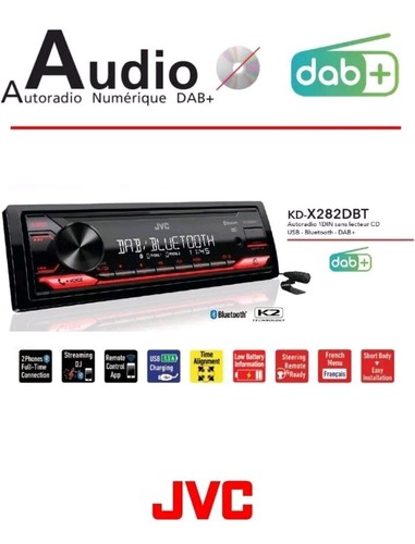 Autoradio JVC KD-X282DBT KD X 282 DBT Bluetooth USB FLAC DAB + AUX Tecnologia K2 - Foto 6 di 6