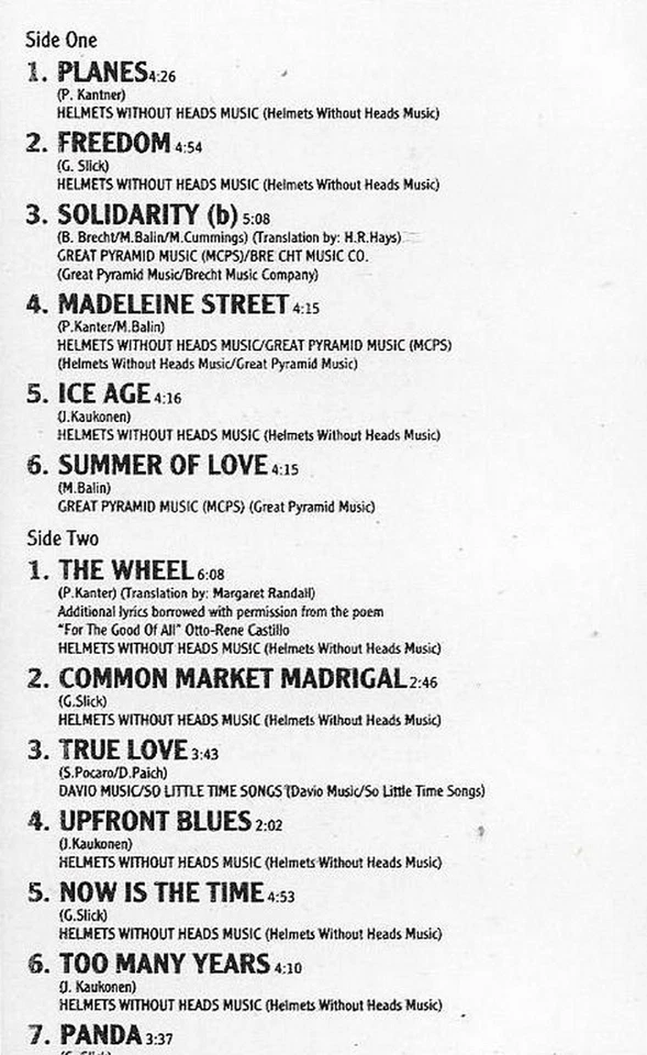 JEFFERSON AIRPLANE  CASSETTE ALBUM GRACE SLICK PAUL KANTNER BALIN CASADY - Image 3 of 4