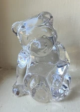 Tipperary Irish Crystal Teddy Bear Figurine 3.5" Paperweight MINT  COND Signed