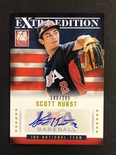 Scott Hurst Signed 2013 Panini Elite Extra Edition Baseball Card #8 Auto /299