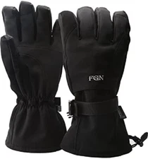 PADIDA FGN SKI GLOVES MEN'S LARGE BLACK WATERPROOF THINSULATE NWT
