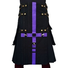 Scottish Black Modern Fashion Kilt Heavy Weight Brand New Custom Made Size