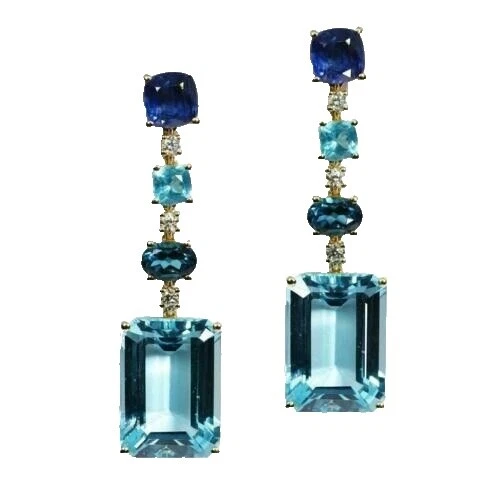 Aquamarine Love Fashion Earrings