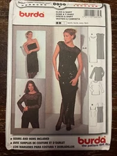 Burda 8858 UNCUT Sewing Pattern, Misses' Dress & Shirt, Size 8-20