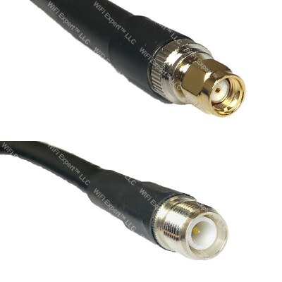 RFC400 RP-SMA MALE to RP-TNC FEMALE Coaxial RF Cable USA-Ship Lot