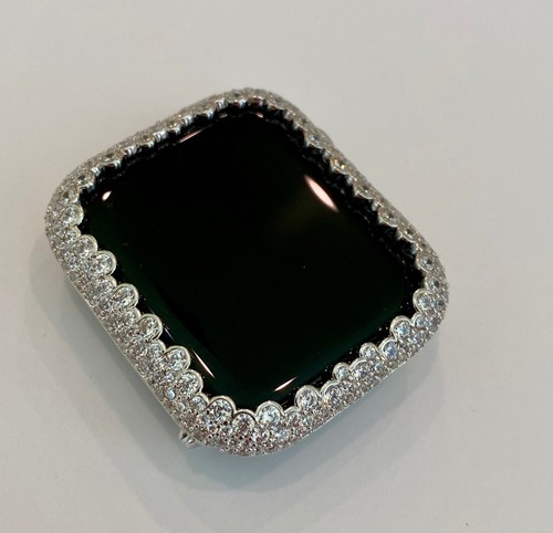 Designer Apple Watch Band Women Silver Crystal or Apple Watch Case Lab Diamonds - Picture 7 of 10
