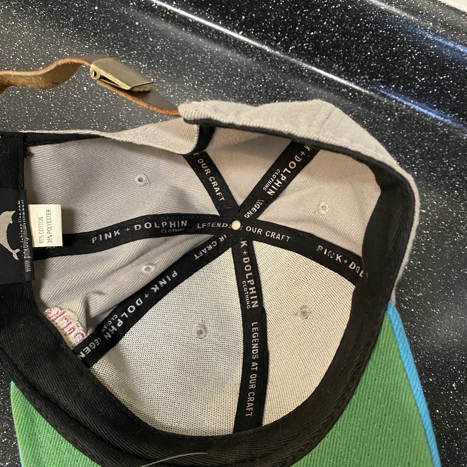 Pink Dolphin Strapback Adjustable Cap Leather Buc… - image 7