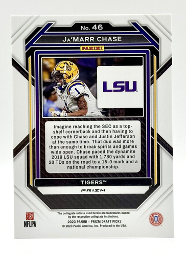 2023 Panini Prizm Draft Ruby Wave #46 Ja'Marr Chase Cincinnati Bengals - Picture 2 of 2